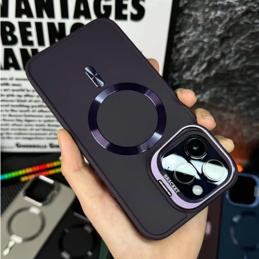 【Bracket hard case/Black】เคส compatible for iPhone 11 12 13 14 15 pro max case