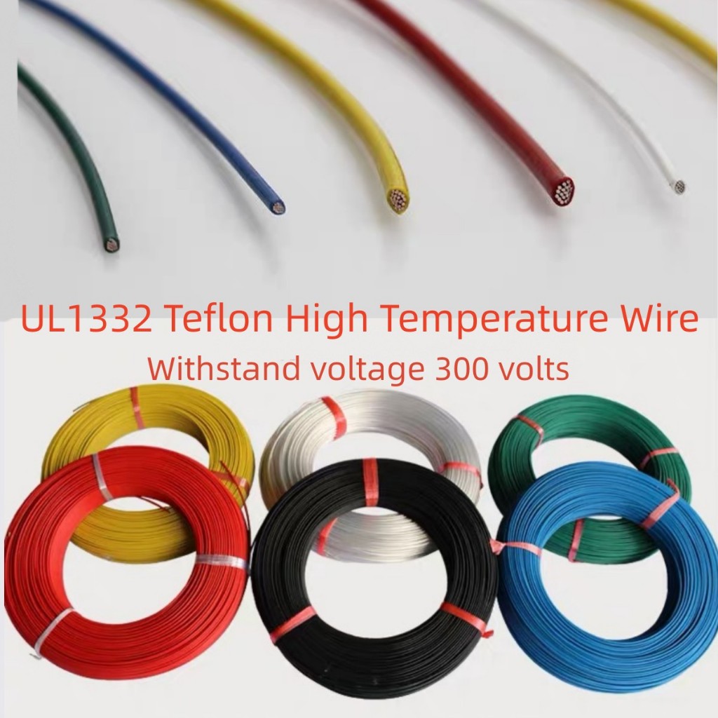 5ม UL1332 PTFE ลวดอุณหภูมิสูง 30 28 26 24 22 20 18 16โดยรวม ทองแดงดีบุกลวดอิเล็กทรอนิกส์ลวด