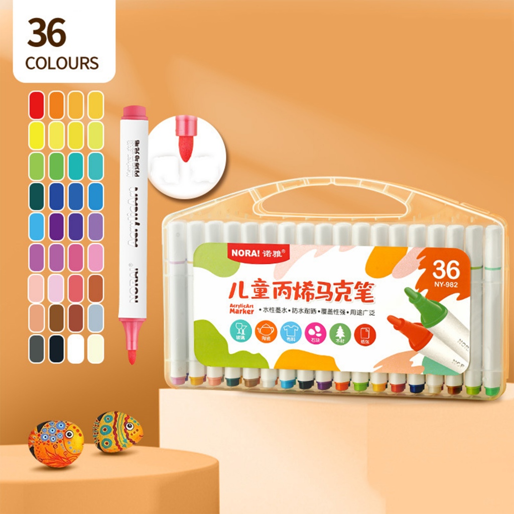 ปากกามาร์กเกอร์อะคริลิค 48 สี สําหรับวาดภาพหิน เซรามิค แก้ว ผ้าแคนวาส ไม้ DIY