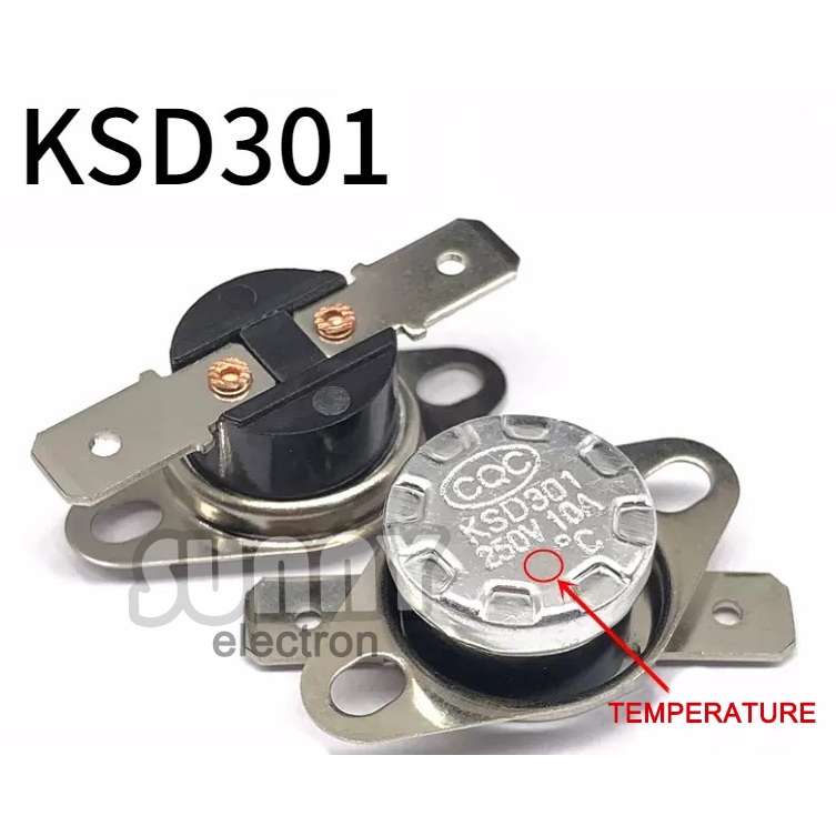 2pcs KSD301 normally open 35-250℃ สวิตช์ควบคุมอุณหภูมิ วงจรรวม 10A