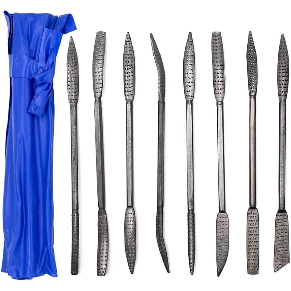 ชุดตะไบ เหล็กคาร์บอน 200 มม. สําหรับแกะสลักไม้ 8 ชิ้น