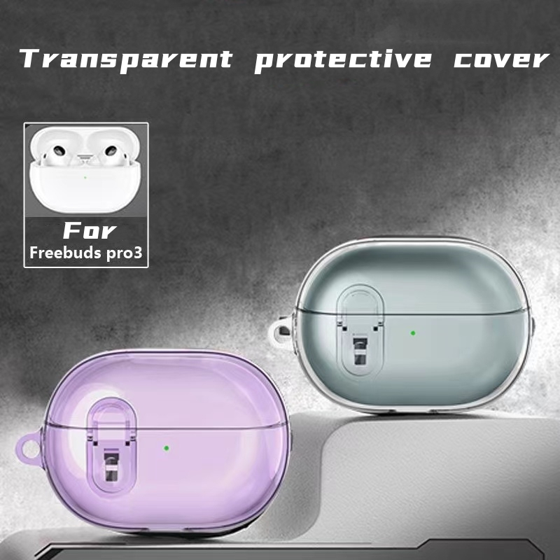 เคส Huawei Freebuds Pro 3 พร้อมตัวล็อกที่ปลอดภัย เข้ากันได้กับ Huawei Freebuds Pro3 เคสกันกระแทก เกรดทหาร TPU นิ่ม แบบใส