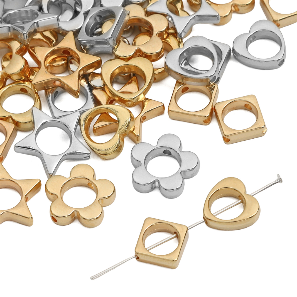 ลูกปัดพลาสติก รูปดาวห้าแฉก หัวใจ ดอกไม้ ดาวห้าแฉก กลวง แฮนด์เมด DIY อุปกรณ์เสริม