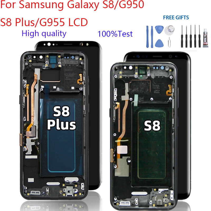 อะไหล่หน้าจอสัมผัส LCD แบบเปลี่ยน สําหรับ Samsung Galaxy S8 G950 S8 Plus G955