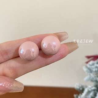 DREJEW ต่างหูเข็มเงิน 925 ทรงกลม ประดับมุก สีแคนดี้ ใช้แล้วไม่แพ้ เรียบง่าย แฟชั่น สําหรับผู้หญิง