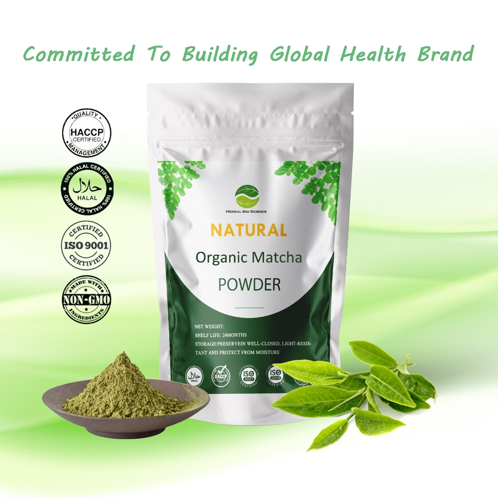 【Natural】ผงมัทฉะออร์แกนิก คามิเลีย ไซเนนซิส บูสต์พลังงาน อาหารเสริม รสดี ได้รับการรับรองจากโคเชอร์และฮาลาล