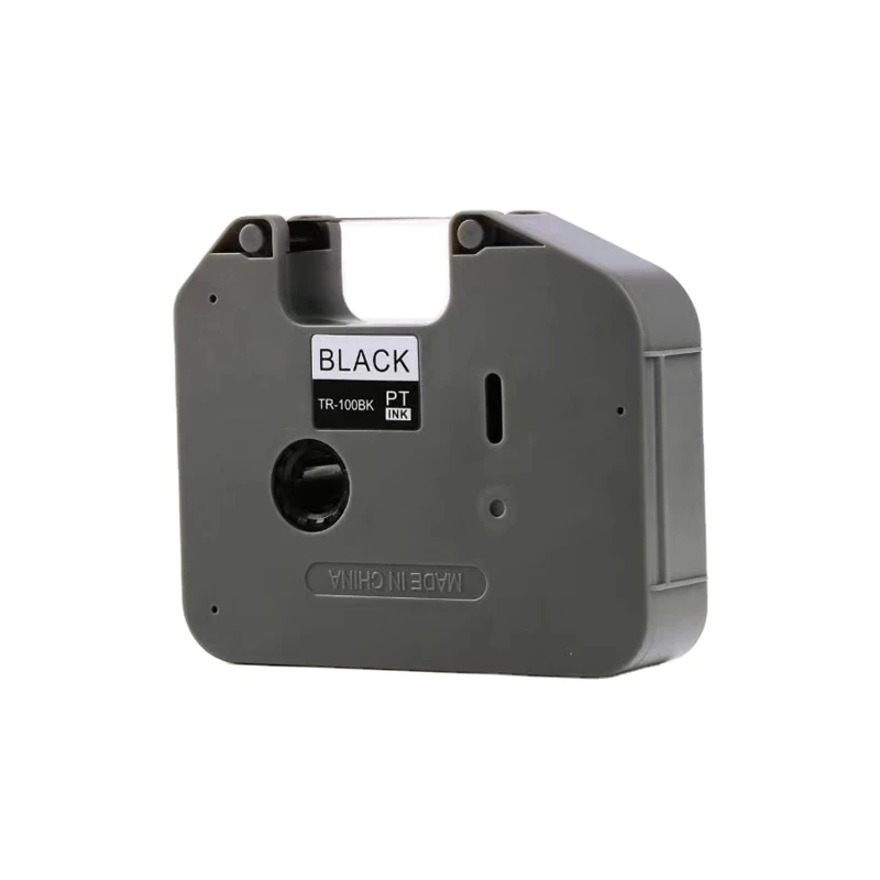 Tr-100bk TR100BK เทปริบบิ้นหมึกพิมพ์ Blcak สําหรับเครื่องพิมพ์ฉลาก PT-E800T PT-E800TK PT-E800TKW PT-