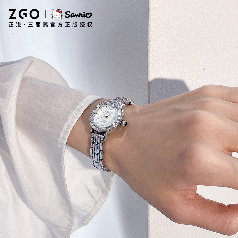 ZGO x Hello Kitty นาฬิกาข้อมือผู้หญิง ของแท้ โรสโกลด์ กันน้ำ นาฬิกาข้อมือควอตซ์แฟชั่น ลาย หรูหรา 286
