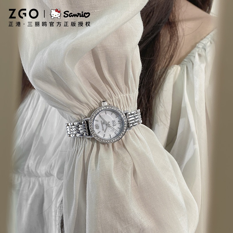 ZGO x Hello Kitty นาฬิกาข้อมือผู้หญิง ของแท้ โรสโกลด์ กันน้ำ นาฬิกาข้อมือควอตซ์แฟชั่น ลาย หรูหรา 286