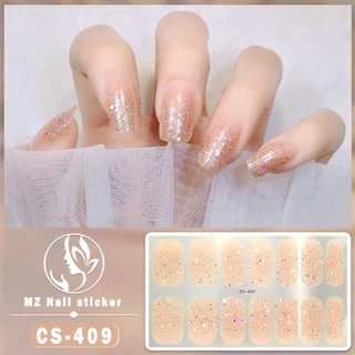 Cs สติกเกอร์ติดเล็บ ไฮเอนด์ การ์ตูน กลิตเตอร์ ผง สีพื้น ไล่ระดับสี กระโดด กันน้ํา ติดทนนาน สติกเกอร์ติดเล็บ แบบเต็ม สร้างสรรค์ DIY
