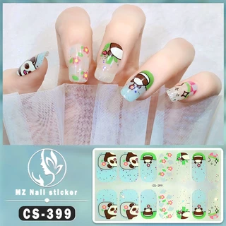Cs สติกเกอร์ติดเล็บ ไฮเอนด์ การ์ตูน กลิตเตอร์ ผง สีพื้น ไล่ระดับสี กระโดด กันน้ํา ติดทนนาน สติกเกอร์ติดเล็บ แบบเต็ม สร้างสรรค์ DIY