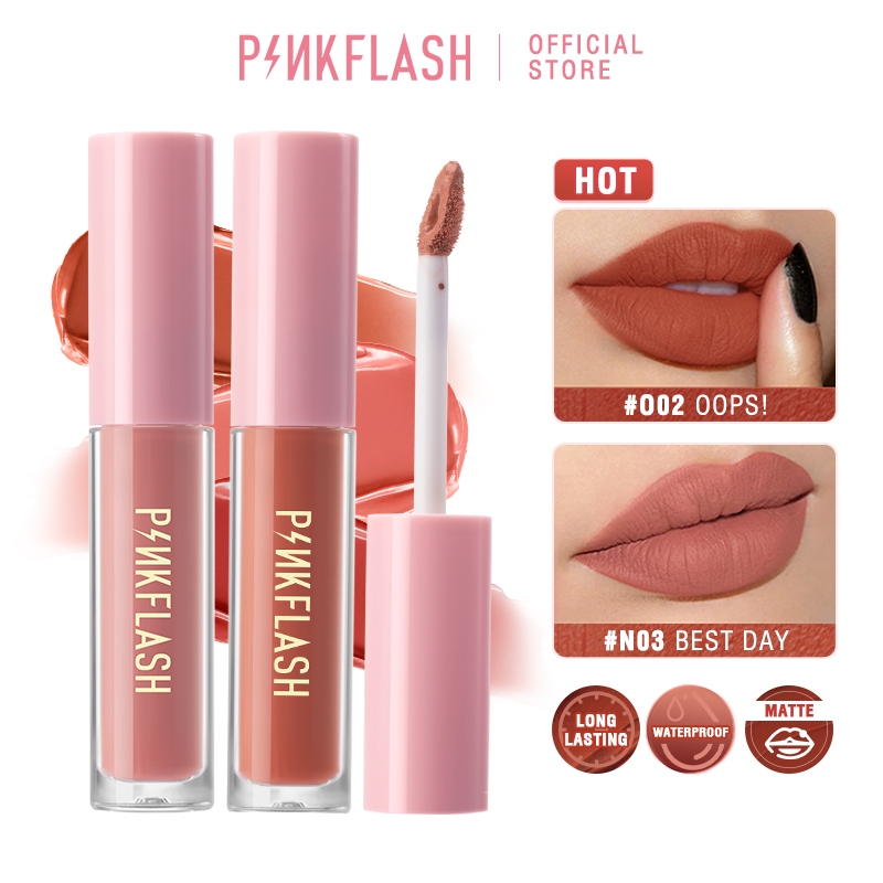 Pinkflash ลิควิดลิปสติก เนื้อแมตต์ นุ่ม ลิควิด ลิปกลอส กันน้ํา ติดทนนาน