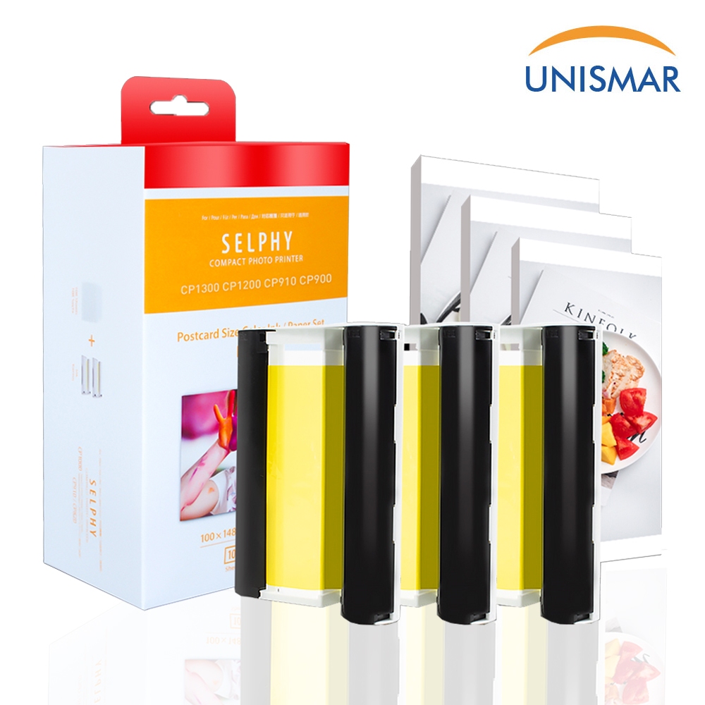 ตลับหมึก ขนาด 4 นิ้ว x6 นิ้ว สําหรับเครื่องพิมพ์รูปภาพ Canon SelphyCP1500 CP1300 CP1200 KP-108IN RP-