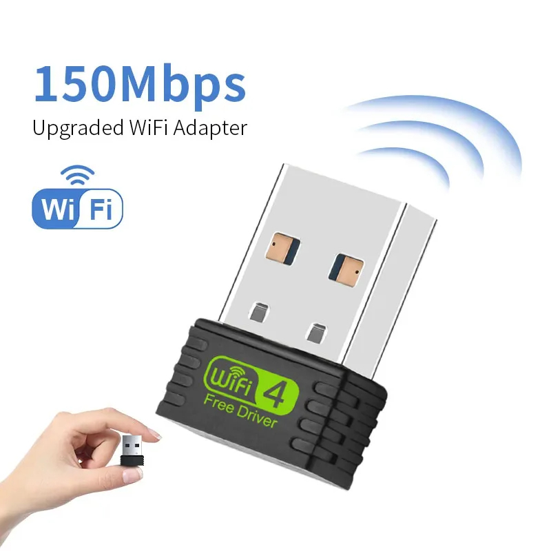 การ์ดรับสัญญาณเครือข่ายไร้สาย 2.4GHz wifi 4 USB สําหรับคอมพิวเตอร์ แล็ปท็อป