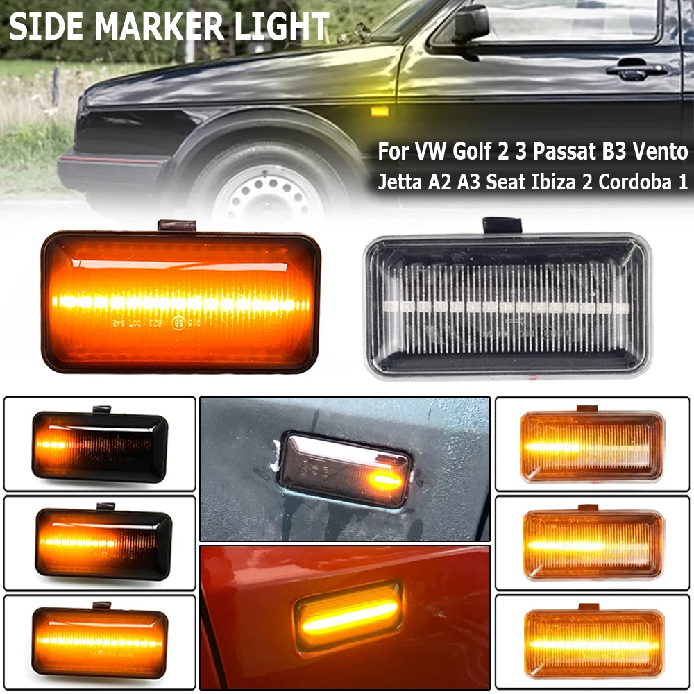 ไฟเลี้ยว LED ด้านข้าง สําหรับ VW Volkswagen Golf 3 MK3 1H1 1H5 1E7 Passat 35i Vento 1H2 1991 1992 19