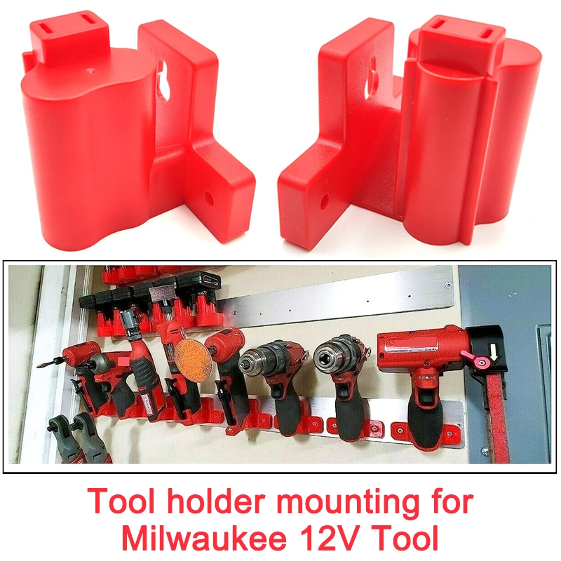 ผู้ถือเครื่องผู้ถือเครื่องมือสําหรับ milwaukee 12V แบตเตอรี่ผู้ถือติดผนังพอดีชั้นเก็บเครื่องมือไฟฟ้า