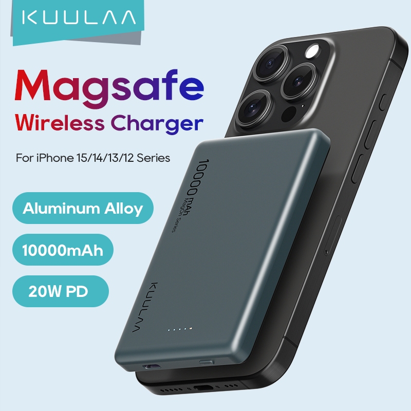 (local stock)Kuulaa พาวเวอร์ซัพพลายแม่เหล็กไร้สาย 10000mAh Magsafe 20W ชาร์จเร็ว บางพิเศษ สําหรับ iphone 14 Apple 13 12