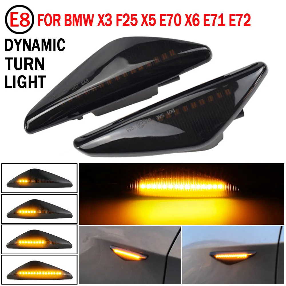 ไฟเลี้ยวไดนามิก LED สําหรับ BMW X3 F25 X5 E70 X6 E71 E72 2008-2014
