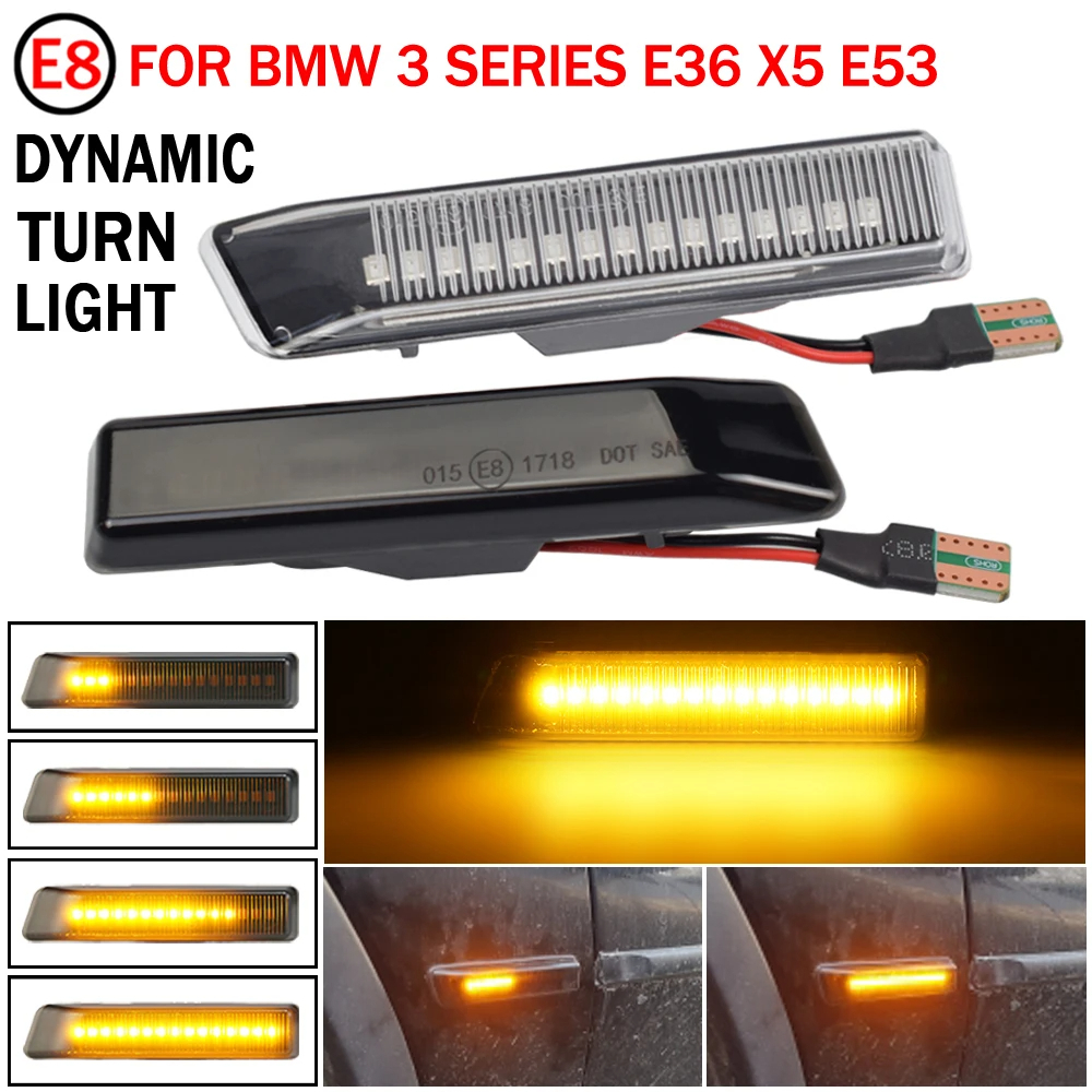 ไฟเลี้ยวไดนามิก LED สําหรับ BMW E36 M3 Facelift 1997-1999 X5 E53 1999-2006