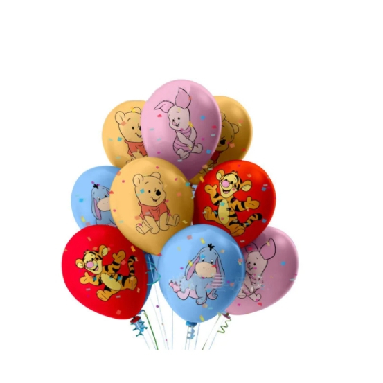 ลูกโป่งยาง รูปหมีพูห์ 12 นิ้ว สําหรับตกแต่งปาร์ตี้วันเกิดเด็ก 10 ชิ้น - รูปที่ 2