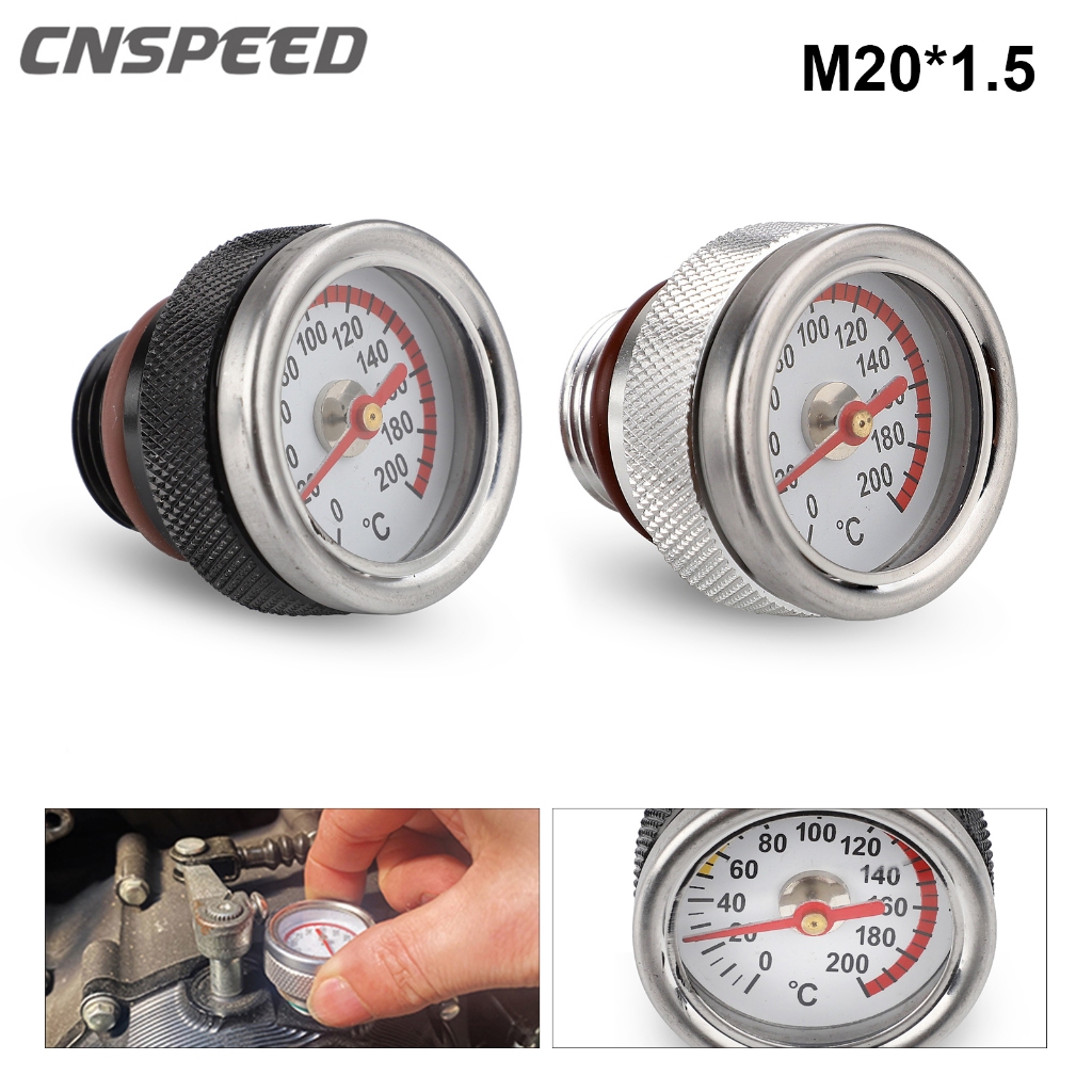 M20x1.5 ฝาถังน้ํามันเชื้อเพลิงรถจักรยานยนต์พร้อมเกจวัดอุณหภูมิน้ํามัน 0-200℃  ฝาปิดวาล์วเครื่องยนต์ฝ