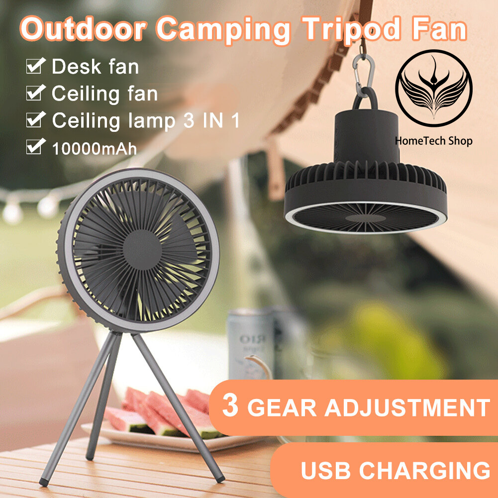 พัดลมแคมป์ปิ้ง 10000Mah พัดลมพกพา USB Camping Fan LED ไฟแคมป์ปิ้ง พัดลมตั้งโต๊ะ 3 in 1พัดลมพกพา พัดลม ปรับ