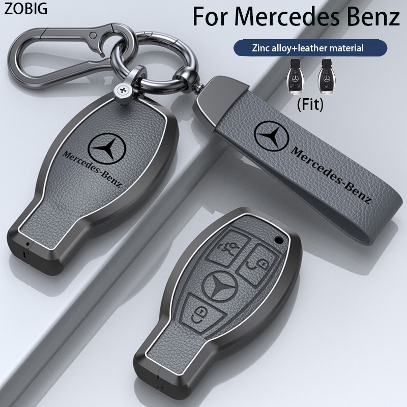 Zobig ใหม่ เคสกุญแจรีโมตรถยนต์ หนัง โลหะผสมสังกะสี สําหรับ Benz Mercedes Benz C E S M CLS CLK G Class C200L GLC260 CLA200 S
