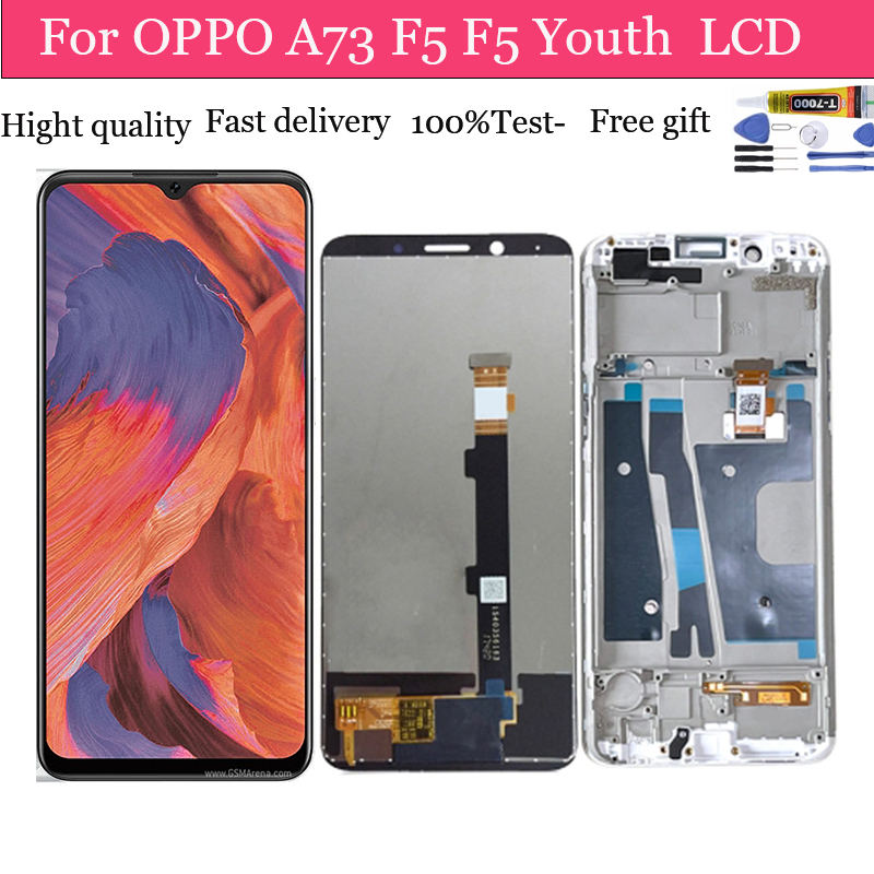 อะไหล่หน้าจอสัมผัสดิจิทัล LCD แบบเปลี่ยน สําหรับ Oppo F5 F5 Youth A73