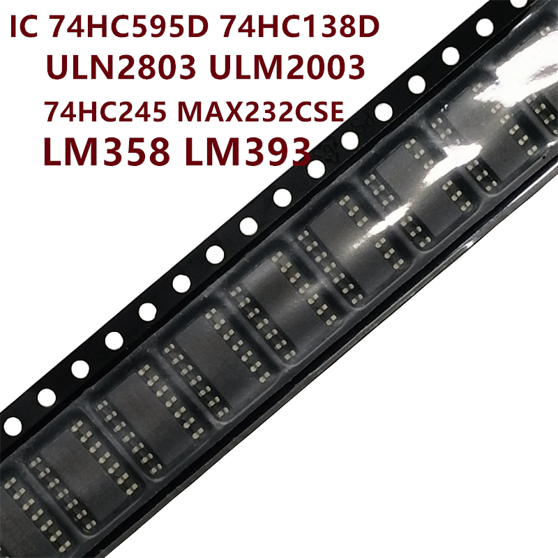 วงจรรวม SN74HC595D 74HC138D SN74HC02D HC04 HC08 HC14 HC74 HC138 HC273 ULN2003A ULN2003 ULN2003A TL49
