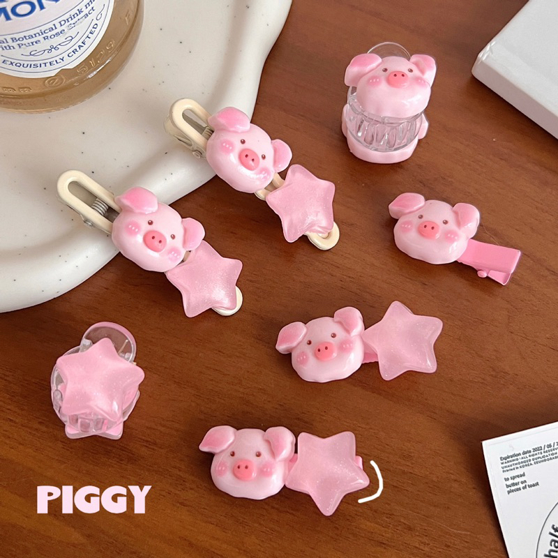 ✨✨2024 Cute Piggy กิ๊บติดผม กิ๊บหนีบผมหมูชม【XINYIA】