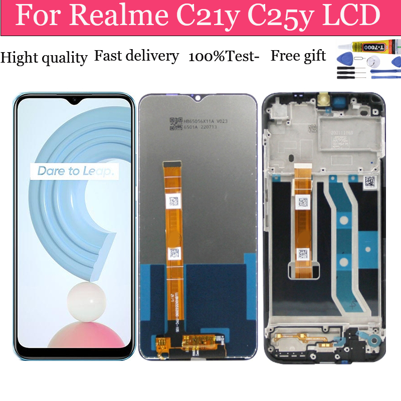 อะไหล่หน้าจอสัมผัส LCD แบบเปลี่ยน สําหรับ REALME LCD C21Y C25Y