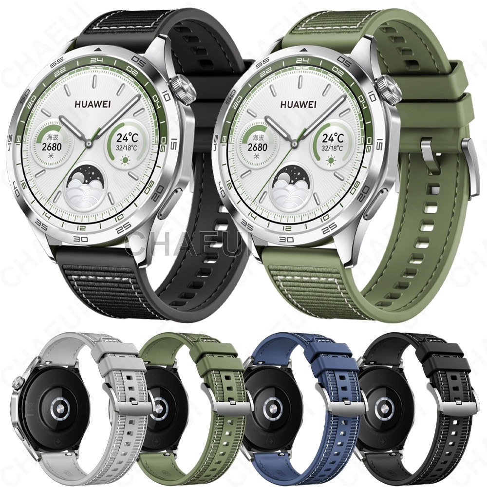 22 มม.ไนลอนซิลิโคนอุปกรณ์เสริมสร้อยข้อมือสําหรับนาฬิกา Huawei Watch GT GT2 GT3 SE GT4 GT5 Pro 46mm GT2e