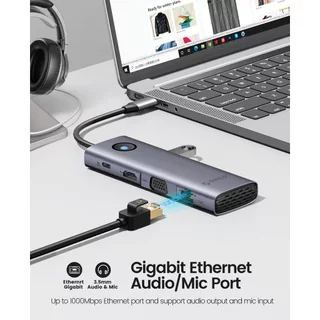 Orico USB C Hub Docking 10 in 1 USB C Dongle พร้อม HDMI 4K + PD100W + 3 * USB3.0 + Ethernet สําหรับ MacBook (PW11)