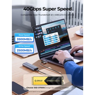Orico M.2 NVMe SSD Enclosure USB4 กรณีอลูมิเนียมพัดลมในตัวสําหรับ NVMe/PCIE SSD (ACOM2-U4)