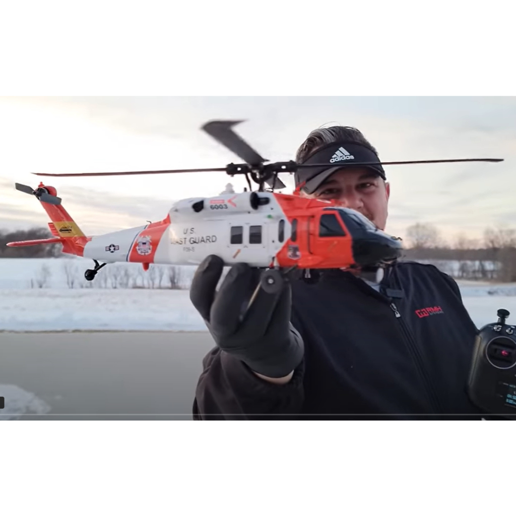 Yu Xiang YXZNRC เฮลิคอปเตอร์บังคับวิทยุ F09S 6CH Gyro GPS UH-60 COAST GUARD ออปติคอลโฟลว์ตําแหน่ง กล้อง FPV 5.8G มอเตอร์ไร้แปรงถ่านคู่ พร้อมรีโมตคอนโทรล