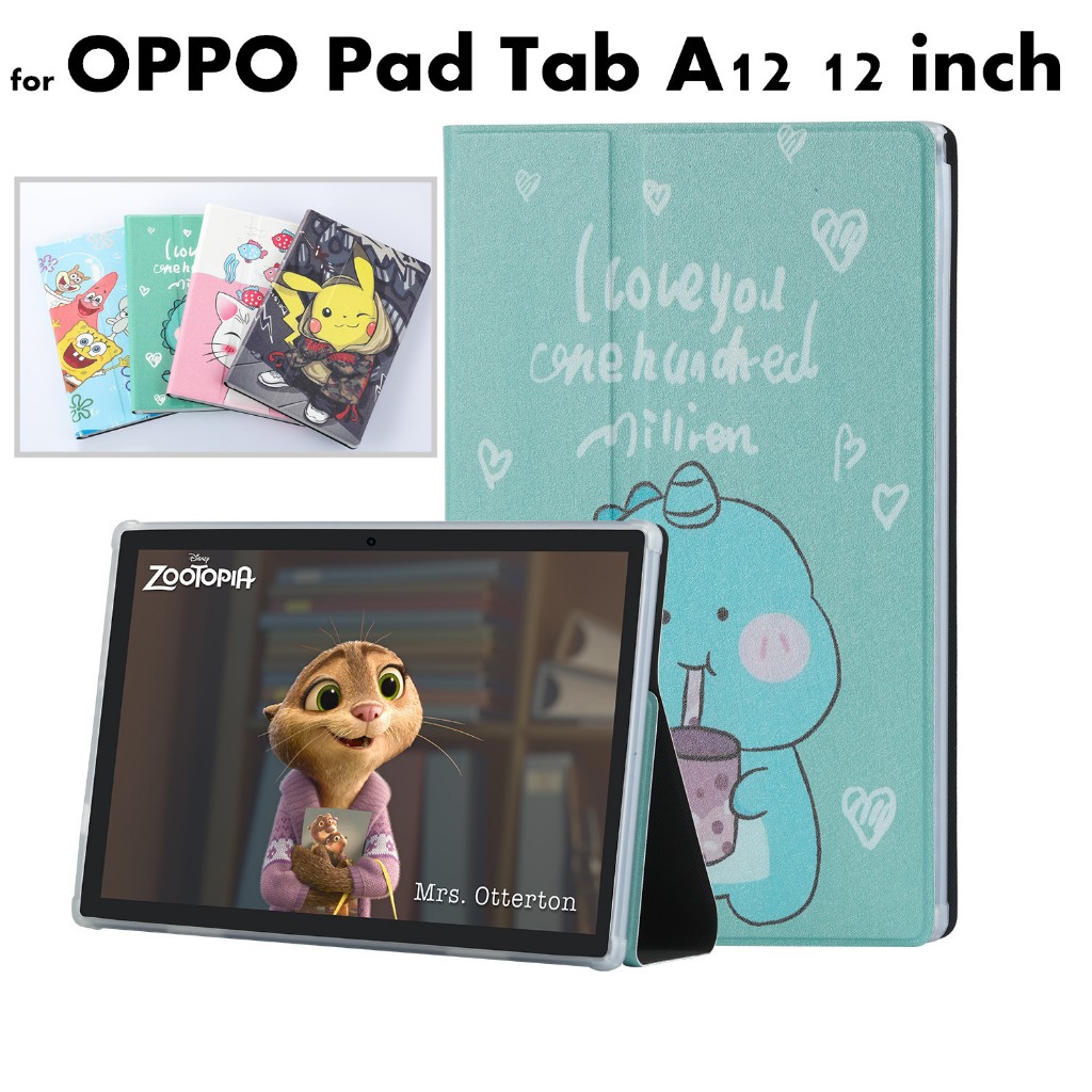 For OPPO Pad Tab A12 12 inch Case Filp Leather Shockproof Silicone Protective Case Stand Cover ราคา ถูกที่สุด ดีลบีเคเค