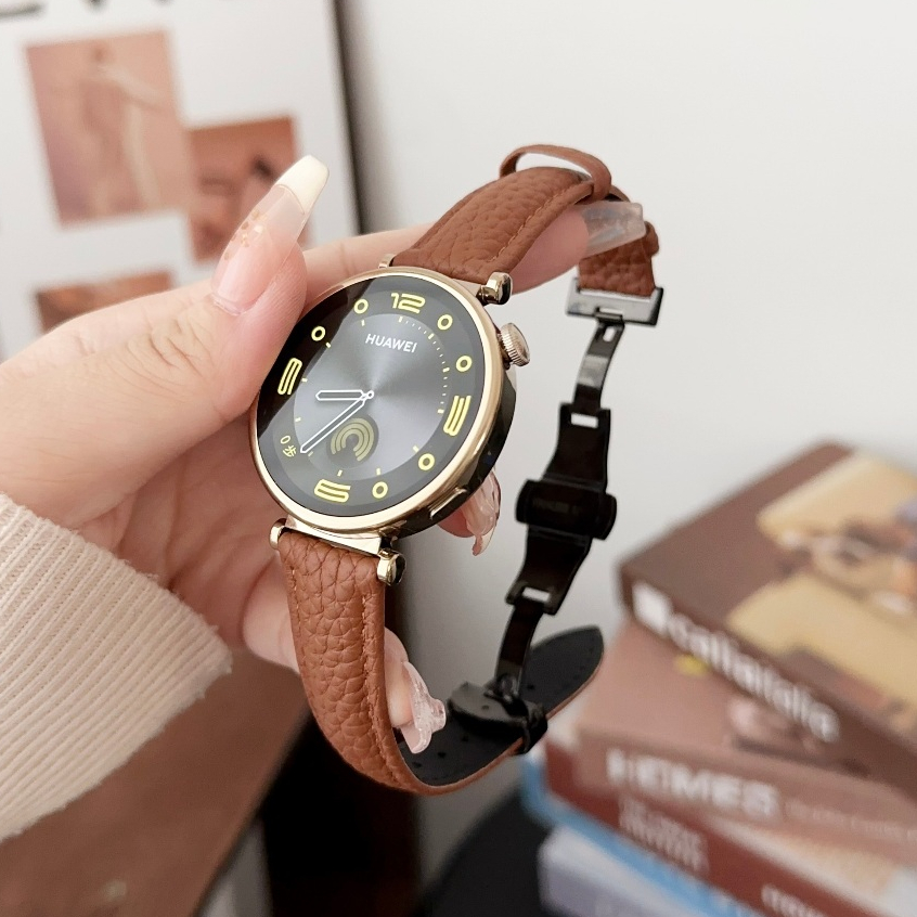 สายนาฬิกาข้อมือ หนังวัวแท้ แบบนิ่ม หัวเข็มขัดโลหะ สําหรับ huawei Watch gt 4 Strap 41 มม. Garmin Venu 3S Garmin Venu 2S vivoactive 4S Smart Watch huawei gt 4