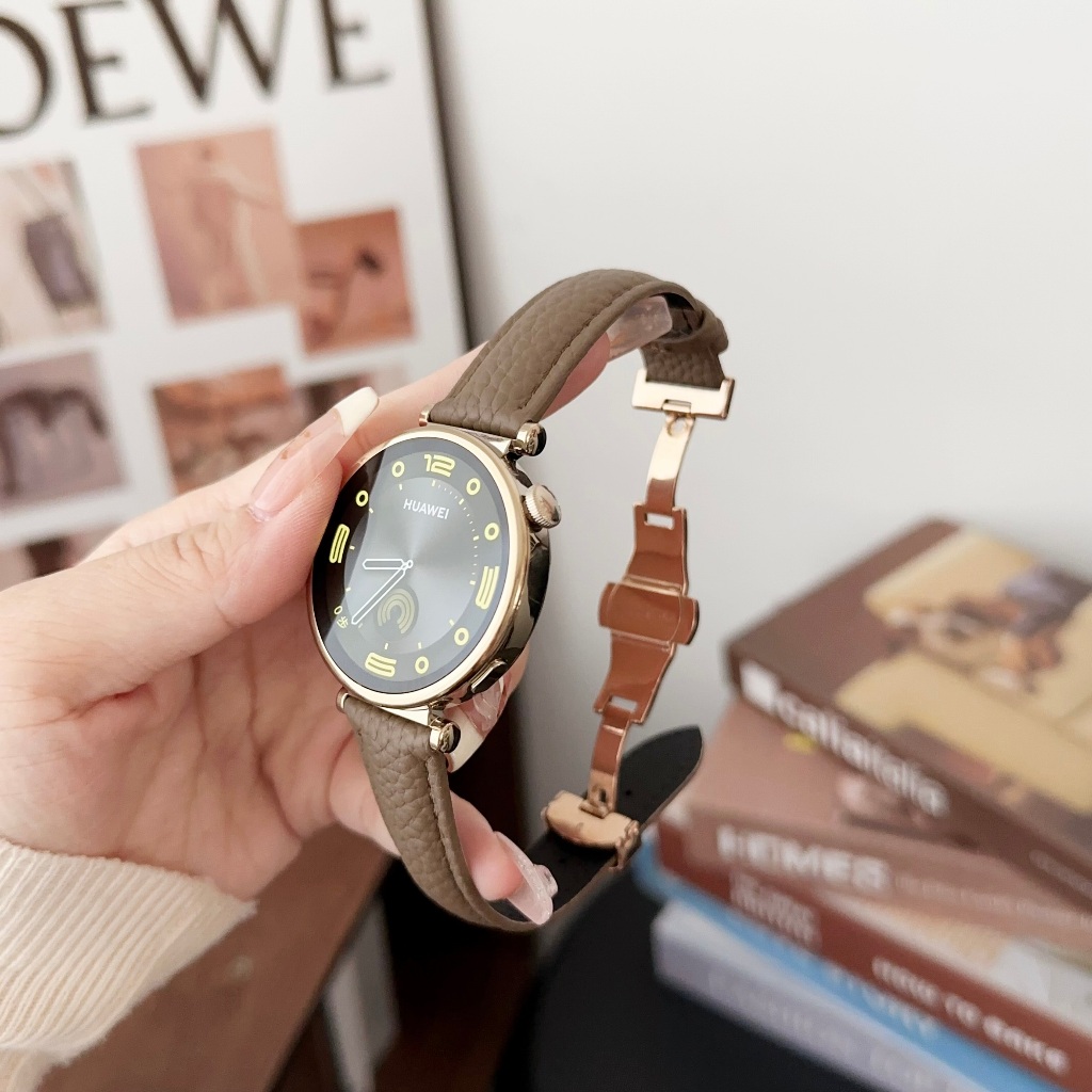 สายนาฬิกาข้อมือ หนังวัวแท้ แบบนิ่ม หัวเข็มขัดโลหะ สําหรับ huawei Watch gt 4 Strap 41 มม. Garmin Venu 3S Garmin Venu 2S vivoactive 4S Smart Watch huawei gt 4