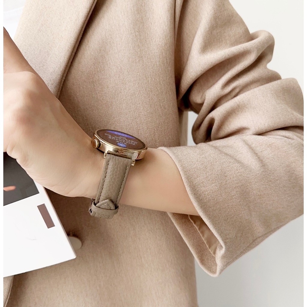 สายนาฬิกาข้อมือ หนังวัวแท้ แบบนิ่ม หัวเข็มขัดโลหะ สําหรับ huawei Watch gt 4 Strap 41 มม. Garmin Venu 3S Garmin Venu 2S vivoactive 4S Smart Watch huawei gt 4