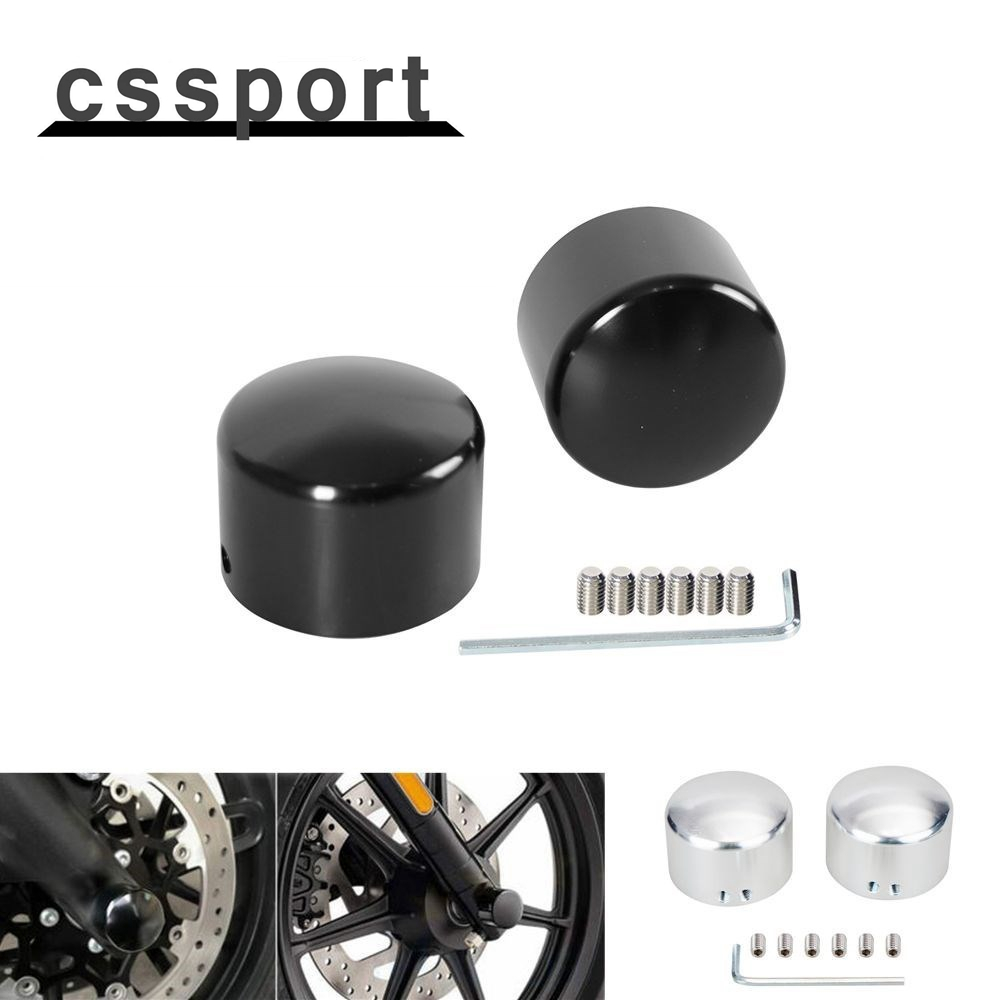 ฝาครอบน็อตเพลาหน้ารถจักรยานยนต์ ปรับได้ สีดํา สําหรับ Harley Sportster 883 1200 Dyna VRSCA V Rod 02-06 CVO Softail