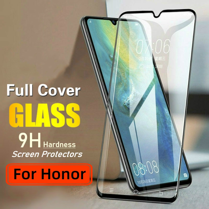 กระจกนิรภัยคลุมทั้งหมดสําหรับ Honor 50 70 90 200 Pro X9A X9B 5G Magic 6 Pro 5 Pro 4 Pro 6 Lite 5 Lite 4 Lite ป้องกันหน้าจอ