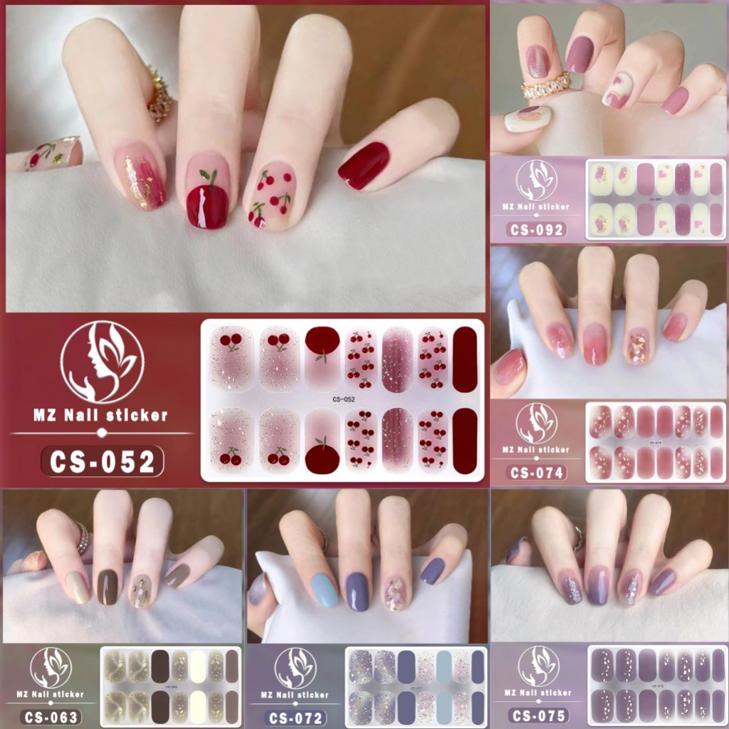 สติกเกอร์ฟอยล์ ลายการ์ตูน CS Series น่ารัก ไม่เป็นมลพิษ กันน้ํา ไล่โทนสี ที่ทนทาน สีทอง สําหรับตกแต่งเล็บ DIY 14 ชิ้น ต่อชุด