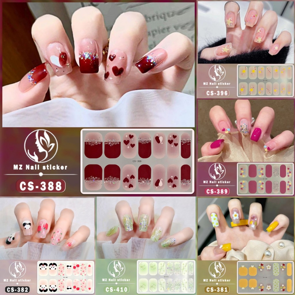 [สินค้าใหม่] สติกเกอร์ฟิล์ม ลายแพนด้าน่ารัก กันน้ํา แบบพกพา ปลอดสารพิษ สําหรับตกแต่งเล็บ DIY 14 ชิ้น ต่อชุด ฟิล์มขัดเงา