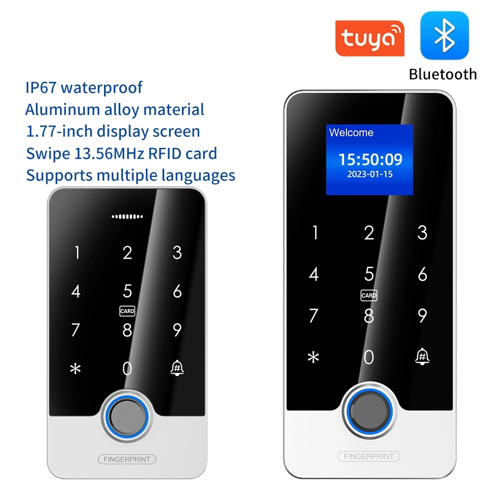 Tuya App ปุ่มกดคีย์บอร์ด บลูทูธ 13.56M RFID กันน้ํา สําหรับเปิดประตู
