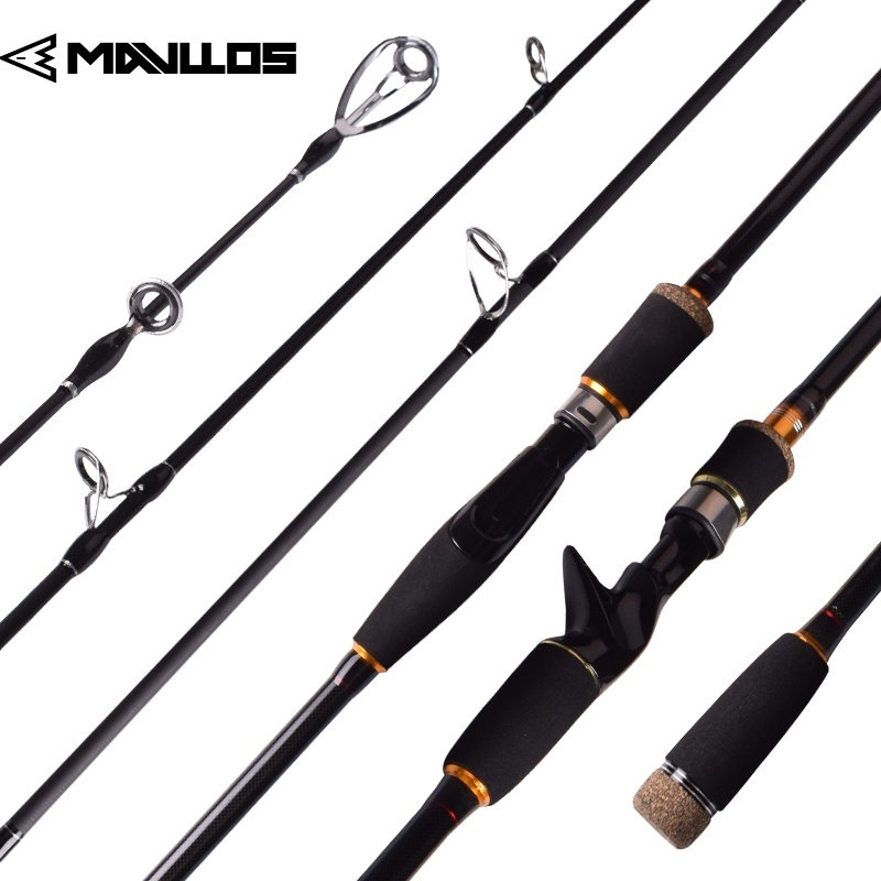 Mavllos GKing คันเบ็ดตกปลาคาร์บอน แบบพกพา 10-25 กรัม 12-25lb 4 ส่วน