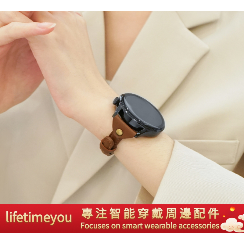 สายนาฬิกาข้อมือหนังแท้ 22 มม. แบบเปลี่ยน สําหรับ Huami Amazfit Samsung active Xiaomi Midong Youth Edition Garmin