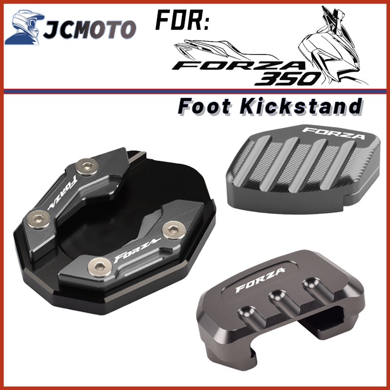 สําหรับ HONDA FORZA 250 350 300 NSS350 อุปกรณ์เสริม Kickstand แผ่น + แผ่นรองขยายขาตั้ง + หลักกรอบรองรับขนาดใหญ่ CNC ขาตั