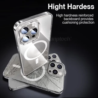 Ultra Slimsantypochสําหรับmagneticiคริสตัลclearเคสโทรศัพท์สําหรับiphone 17 16 15 14 13 12 Pro Maxไม่เหลืองฝาครอบPcสําหรับiPhone 15 14 Plus Thin & Light Protection Casi