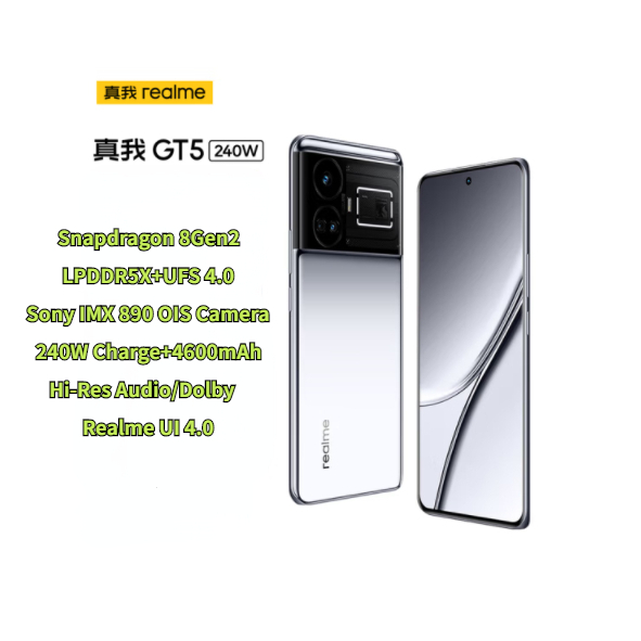 เคสโทรศัพท์มือถือ หน้าจอตรง สําหรับ Realme GT5 240W 150W Snapdragon 8Gen2 144Hz 5G