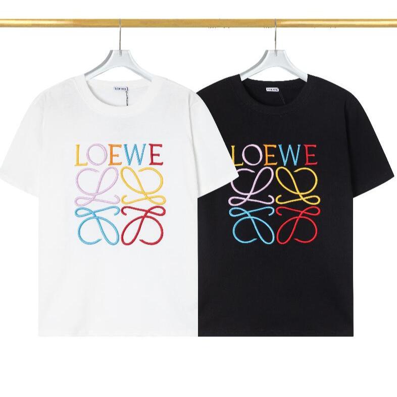 เสื้อยืดแขนสั้นลําลอง ขนาดใหญ่ ปักลายตัวอักษร สีสันสดใส แฟชั่นสําหรับผู้ชาย และผู้หญิง